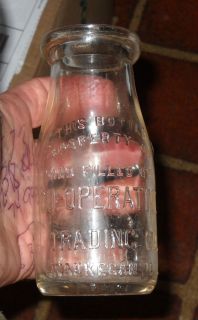 waukegan illinois milk bottle half pint 1925 consumer producer co op 