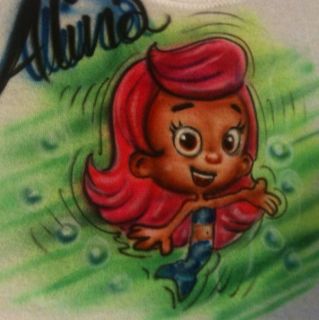 AIRBRUSHED Bubble Guppies Cool Mollie NEW T SHIRT AIRBRUSH 3/6 Months