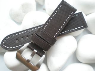 22mm Italy Genuine Leather Strap Vintage Dark Brown Watch parts 