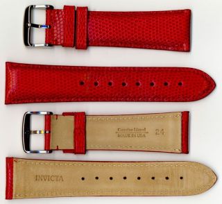 Invicta Genuine 24mm Red Lizard Leather Watch Strap IS147 BRAND NEW