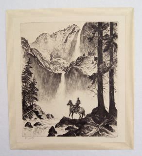 Vintage 1940s R.H. Palenske Yosemite Print RARE MINT 