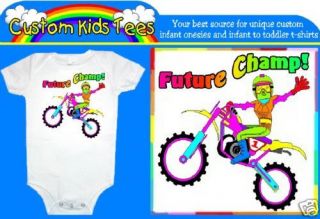 infant custom designer onesie motocross future champ