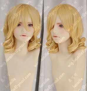 Young plum Rozen Maiden/MEIRA Short Blonde curly cosplay Wig