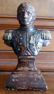 Antique 19th c French Bust of Napoleon figurine statuette terracotta 