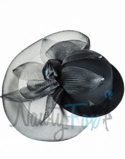 Black Lace Lolita Goth Mini Top Hat Fascinator Burlesque Rose Birdcage 
