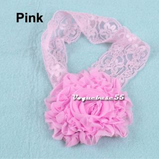 Baby Cute Infant Peal Flower Hair Bands Hairband Lace Soft Headband 