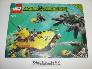 Lego Aqua Raiders Crab Crusher #7774 Instruction Manual Only Submarine 