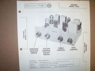 MEISSNER 9 1160 Audio Amp Photofact Repair Manual