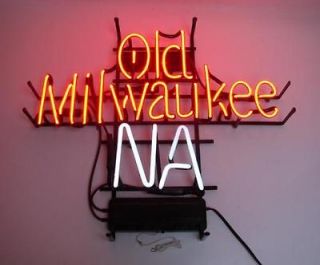 Old Milwaukee NA Neon Beer Bar Sign Everbrite Evertron 4.5 KV 