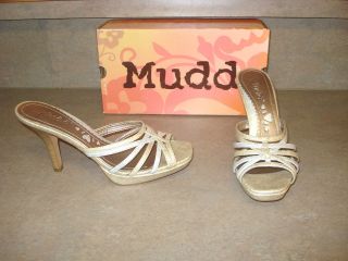 mudd womens strappy heels shoes 7 5 silver gold new