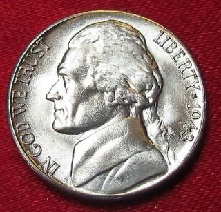 silver gem bu 1943 s jefferson nickel 