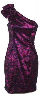 NEW S.L. Fashions One Shoulder Printed Dress FUSCHIA/REGULA​R