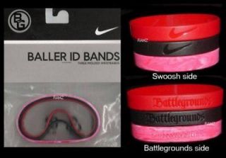 nike baller id bands red black rubber bracelet new time