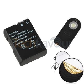 Battery+Multi Disc Light Reflector+Remote Control For Nikon CoolPix 