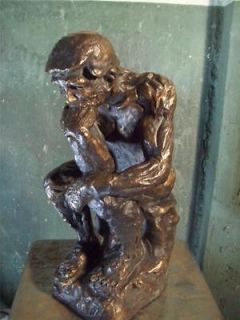 Vintage Marwal Figure THINKING MAN POSE CHALKWARE Statue Bronze 