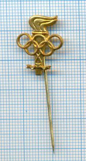 old poland noc olympic undated pin gold torch from romania