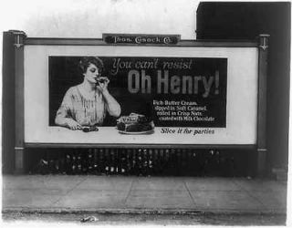   illustration showing a woman eating an Oh Henry candy bar,June 2,c1923