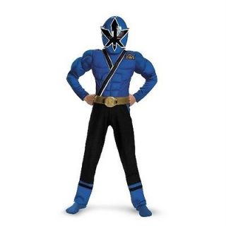 Power Rangers Blue Samurai Muscle Child Costume Size 7 8 Disguise 