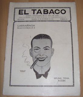 CUBAN ORIGINAL MAGAZINE EL TABACO. HAVANA. CUBA. DECEMBER 1921