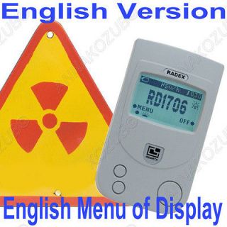 English Menu Radex RD 1706 NEW RADIATION DOSIMETER Digital Counter