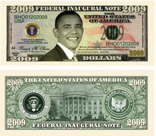 Ten Barack Obama 2009 Fake Novelty Notes Bills Collectictables Funny 