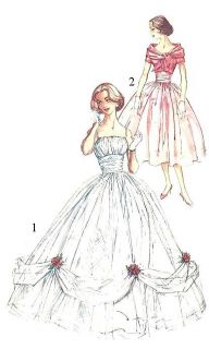 151 1955 draped ball gown pattern for all size dolls