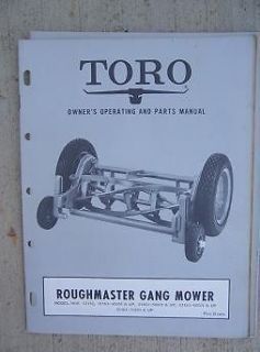1962 Toro Roughmaster Gang Mower Owner Operating Parts Manual 01162 