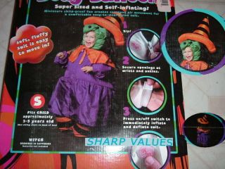 WITCH HALLOWEEN COSTUME CHILD SMALL 3 5 GIRL BODY BALLOON NEW