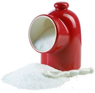 Harold Import Salt Cellar Spoon Porcelain For Salt Server/Box/Dish Red 