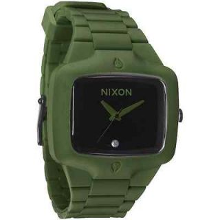 nixon the rubber player watch surplus green black time left