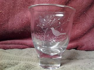 kosta boda etched glass bird vase sweden 
