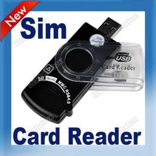 New USB Card Reader Cell Phone All In One SIM Card SD SDHC MMC Mini 