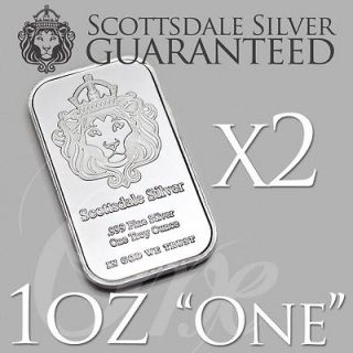 troy oz one silver bar by scottsdale
