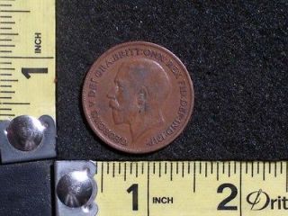   One Penny Georgius V Dei   England / Great Britain   Old British Coin