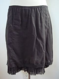 KRISTENSEN DU NORD dark gray cotton skirt with fringe hem size 1 small