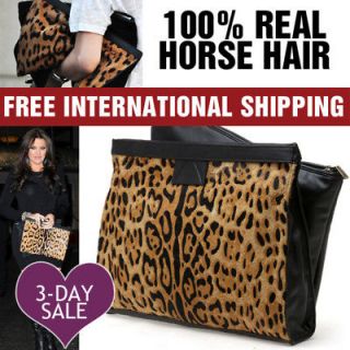Hollywood LEOPARD Cheetah Animal Print Large Oversized Clutch Handbag 