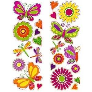 BUTTERFLIES FLOWERS 27 Removable Wall Decals Butterfly Flower Room 