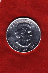 canadian 5 dollars elizabeth ii 2008 fine silver from greece