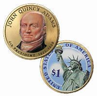 2008 p d colorized john quincy adams dollar coin time