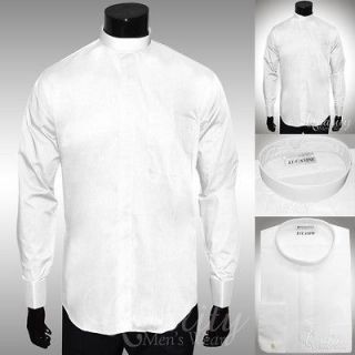 Lucasini White Clergy Shirt Full Collar 20 34/35 White Band French 