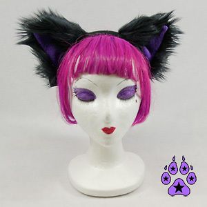 cosplay cat furry cyber goth kitty anime hat ears neko