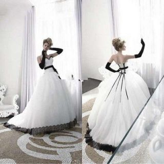 wedding dresses black and white in Wedding Dresses