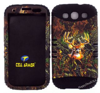 Black Impact Silicone Hunter CAMO DEER Hybrid Cover Case for Samsung 