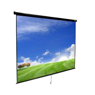 118 Pull Down Projector Projection Screen 84x84 Black Case White 