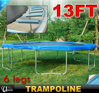 New 13 Ft High Quality Safety Round Trampoline With Blue Frame Pad 6 