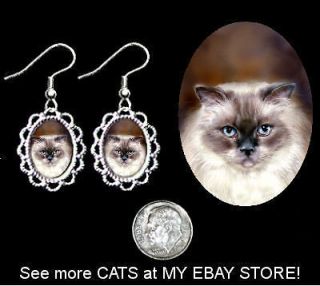 birman longhair cat filigree earrings jewelry  15
