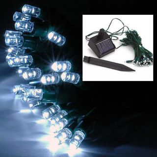 outdoor patio solar powered 50 leds string lights white time