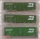 Roundhouse N Scale 50 foot Burlington Northern BN Boxcar Lot of 3 car 