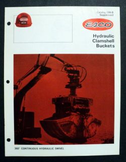   Hydraulic Clamshell Buckets 199 B Supplement Construction Brochure
