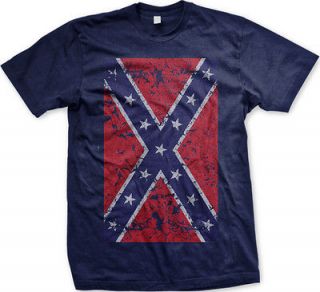 Large Confederate Flag Tattered Distressed South Rebel Redneck  Mens 